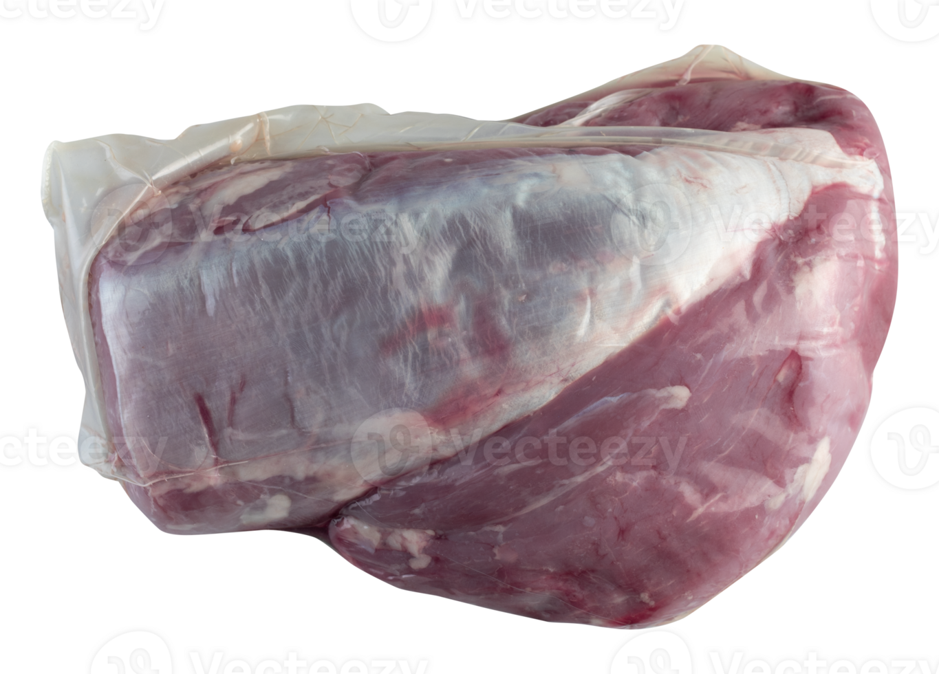 Fresh meat in a plastic bag cut out isolated transparent background png