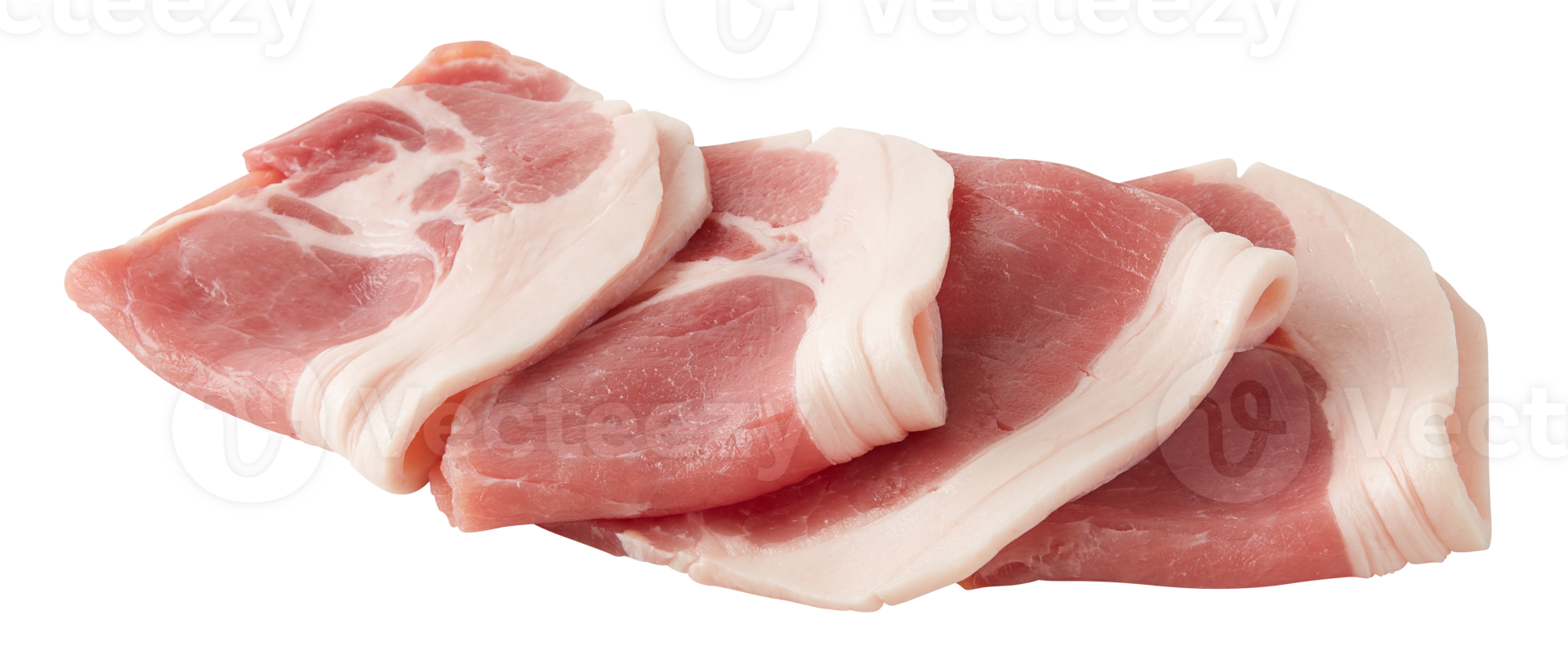 fresh sliced Pork cut out isolated transparent background png