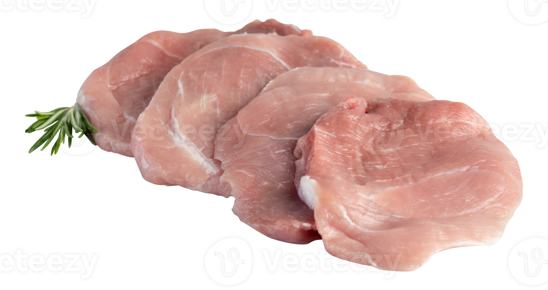 Fresh red meat, thinly sliced cut out isolated transparent background png