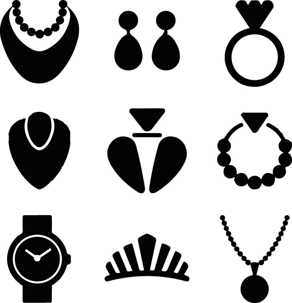 Jewelry Icons Set vector