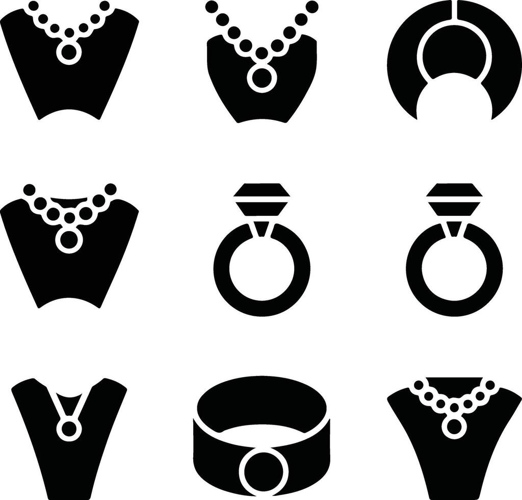 Jewelry Icon Set vector
