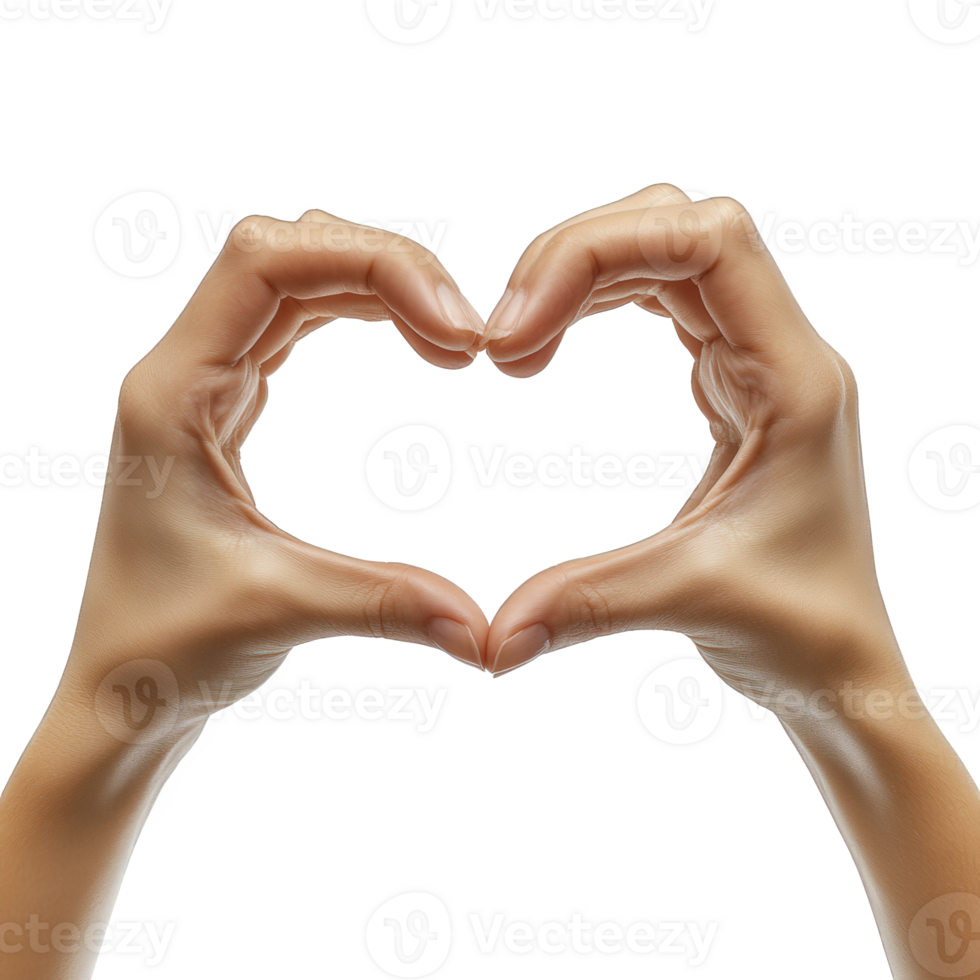 Heart-Shaped Hands Gesture Symbol of Love and Caring, Isolated png