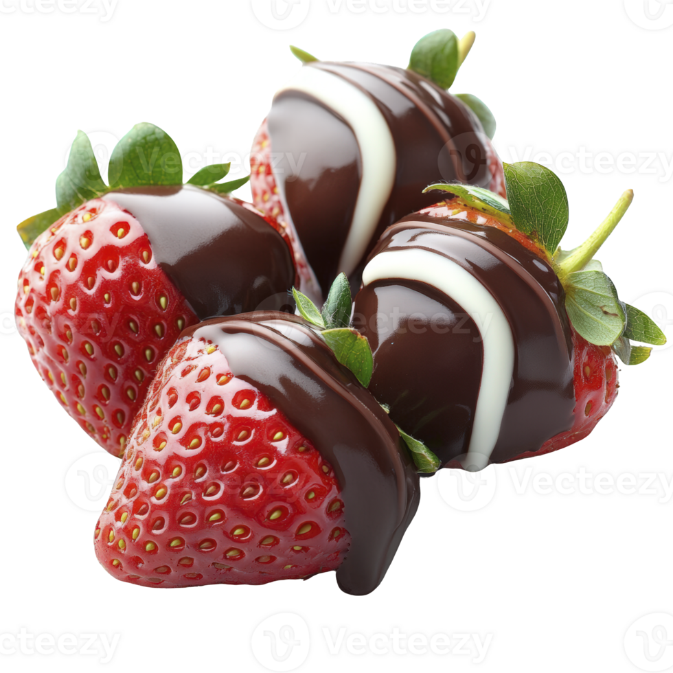 Isolated Chocolate-Dipped Strawberries Perfect Dessert Treat png