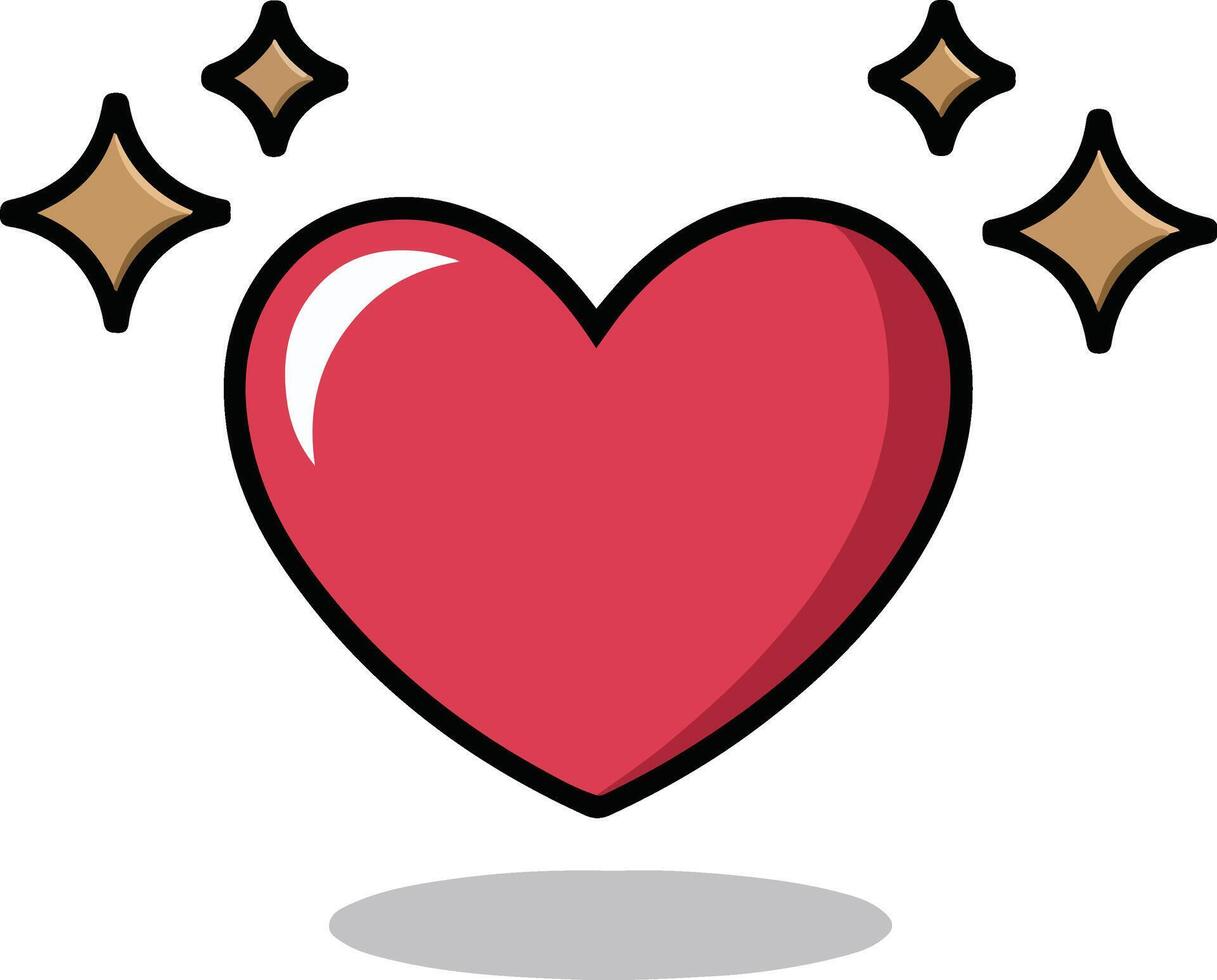 a heart with stars and a star vector