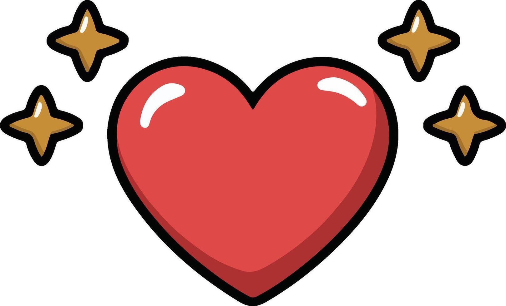 a heart with stars around it vector