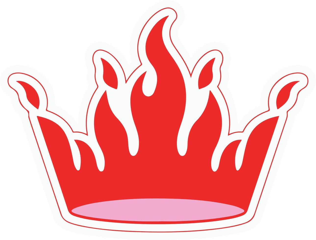 a red crown with flames on it vector