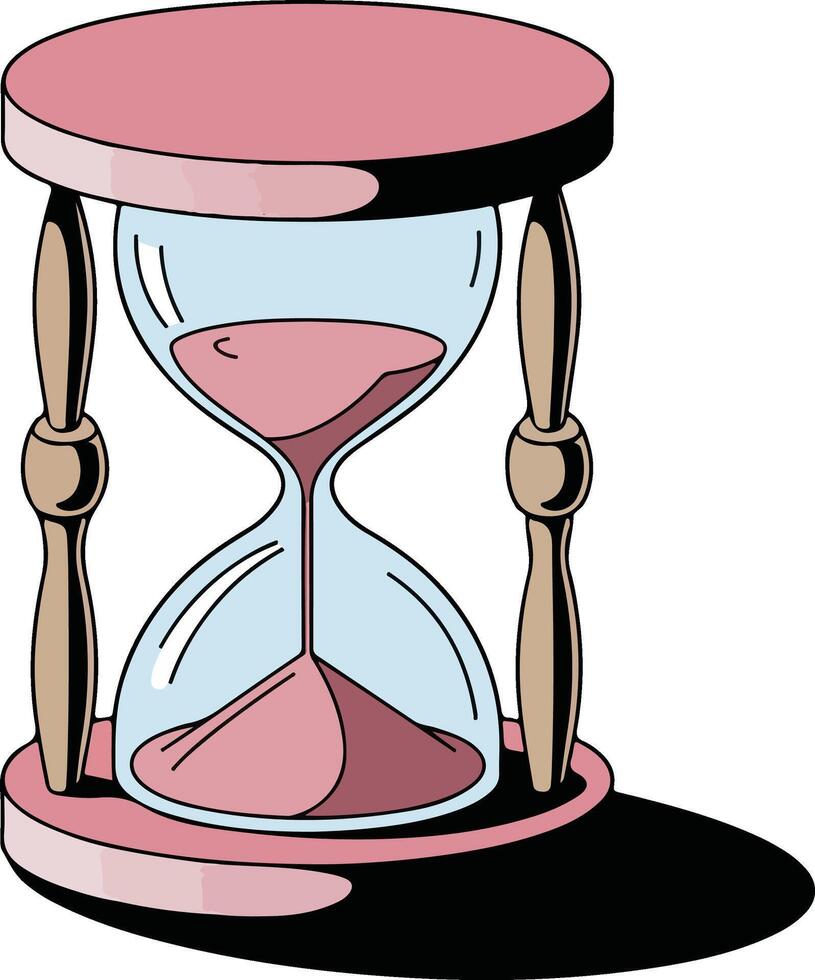 an hourglass with sand on a white background vector