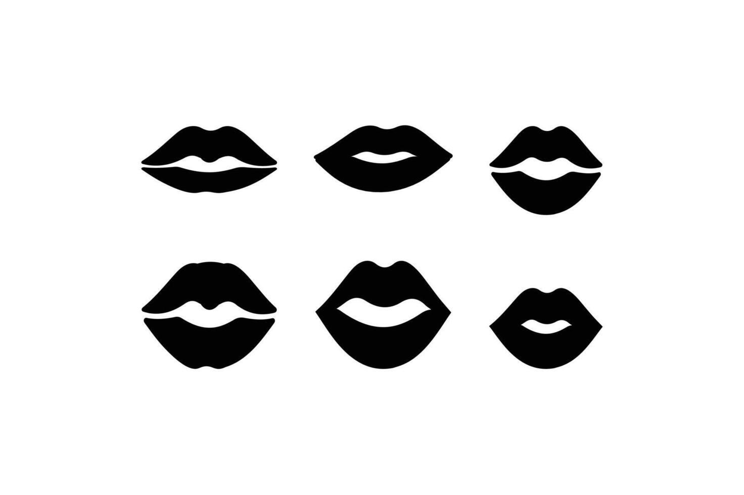 Lips Icon simple flat design. Lips symbol isolated illustration. Silhouette lips sign style icon. Lips Black Stroke Line Art sign. graphics, editable stroke outline sign, vector
