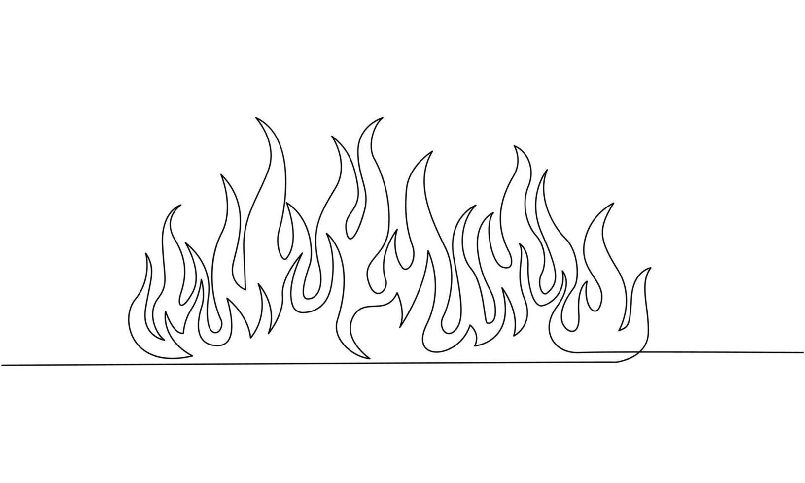 Continuous One Line Drawing of Intricate Flames vector