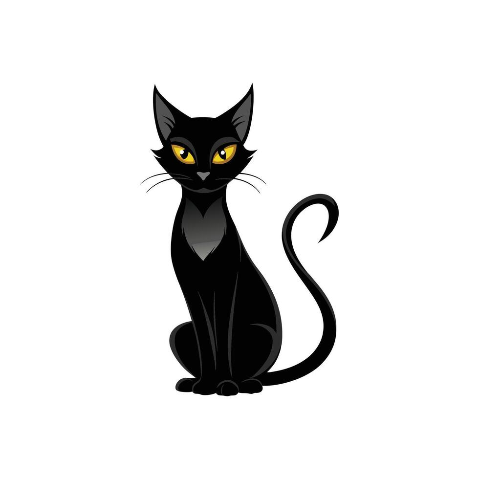 Halloween-Themed Black Cat Illustration Design vector