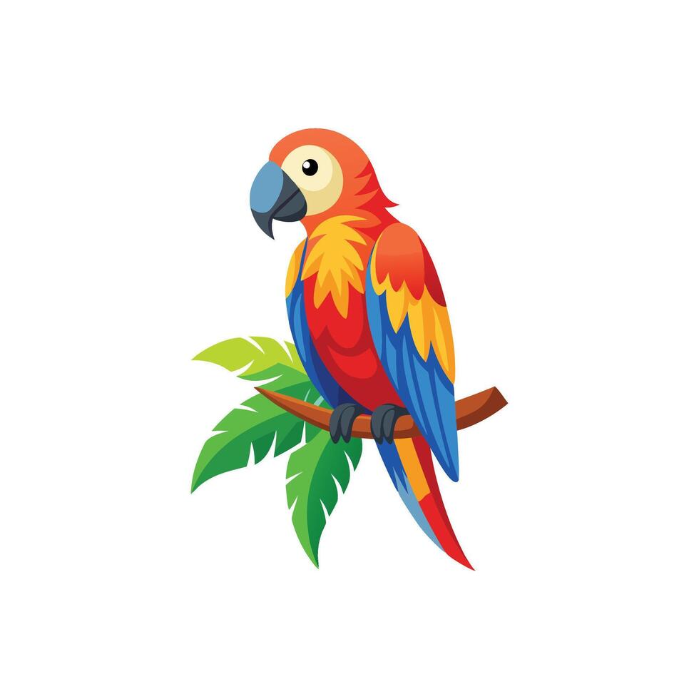 Majestic Parrot in Flight A Striking Illustration Design vector