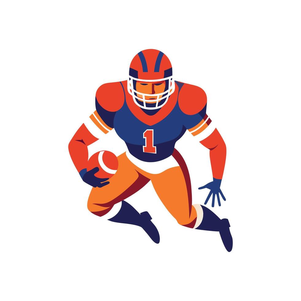 Gridiron Glory Dynamic American Football Player Illustration Design vector