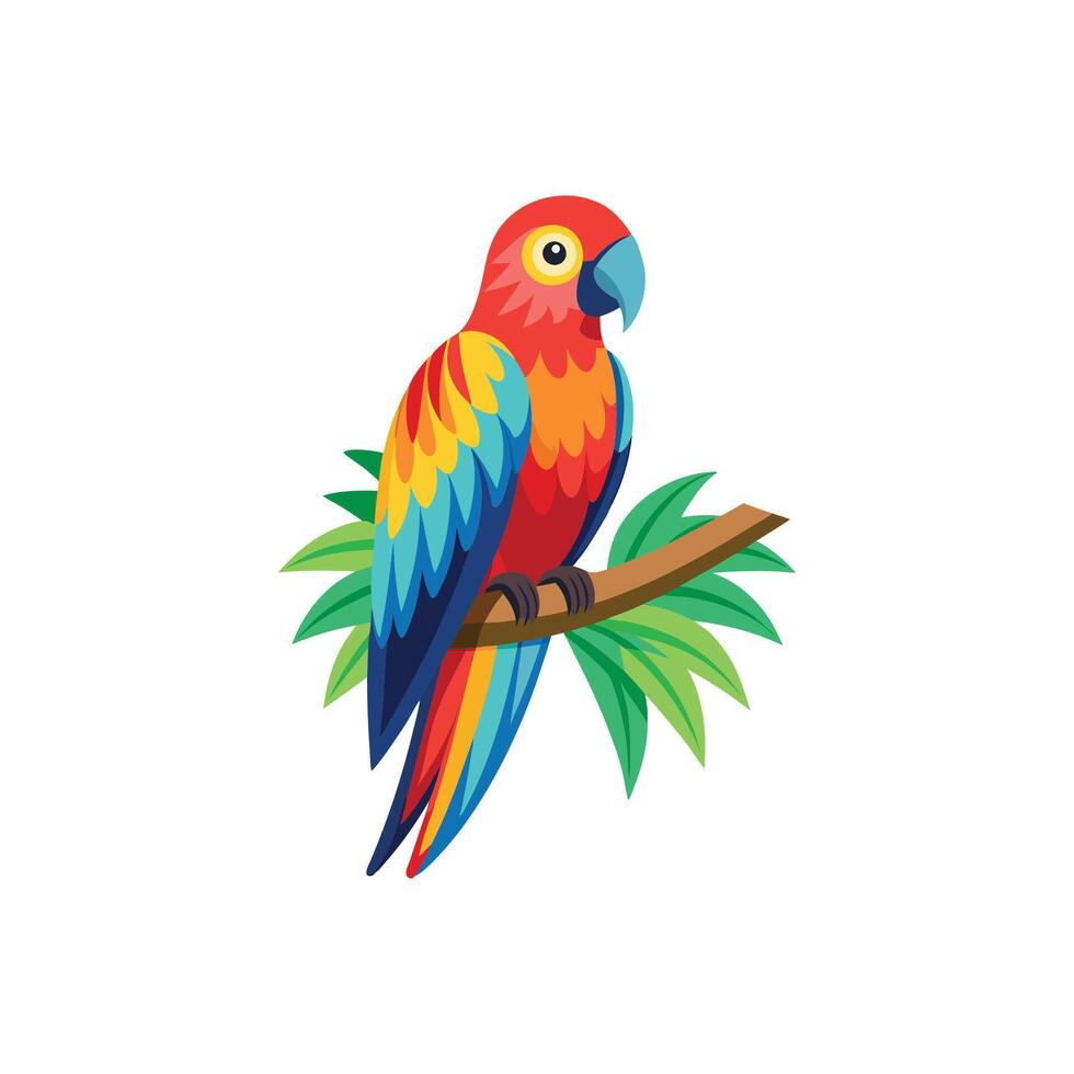 Tropical Parrot Elegance A Colorful Illustration Design vector