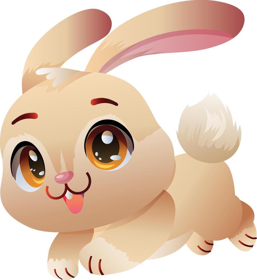 cute bunny cartoon smiling vector