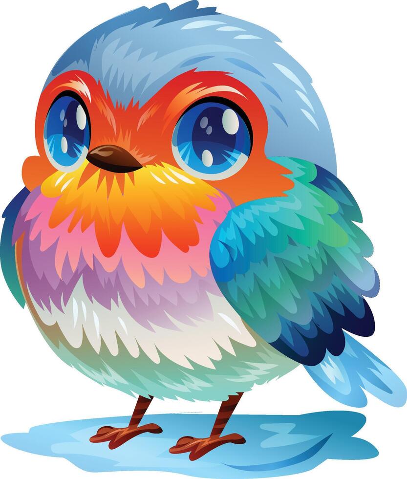 colorful cute little birds vector