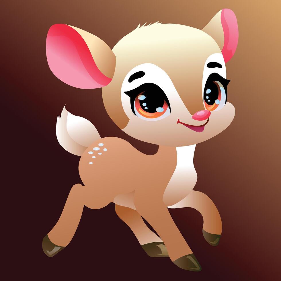 cute baby deer cartoon smiling vector