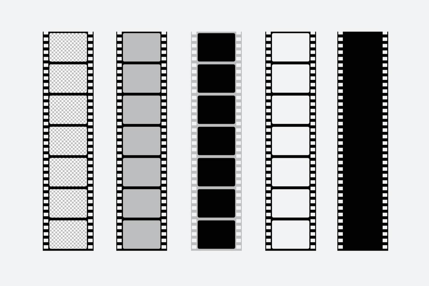 Set old retro film strip frame on white background vector