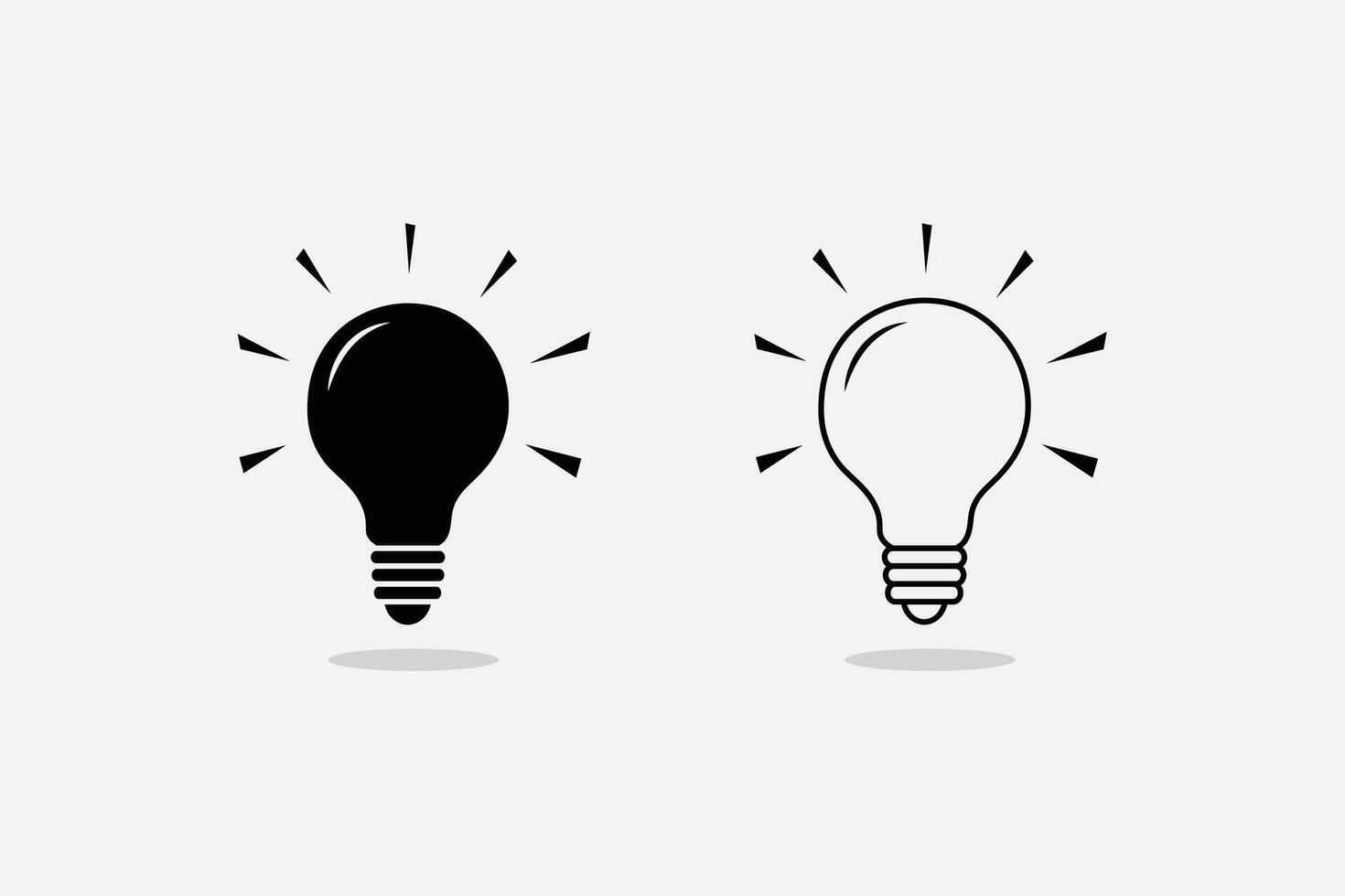 Energy and idea symbol isolated, Lit Electric Light bulb illustration Isolated On White Background vector