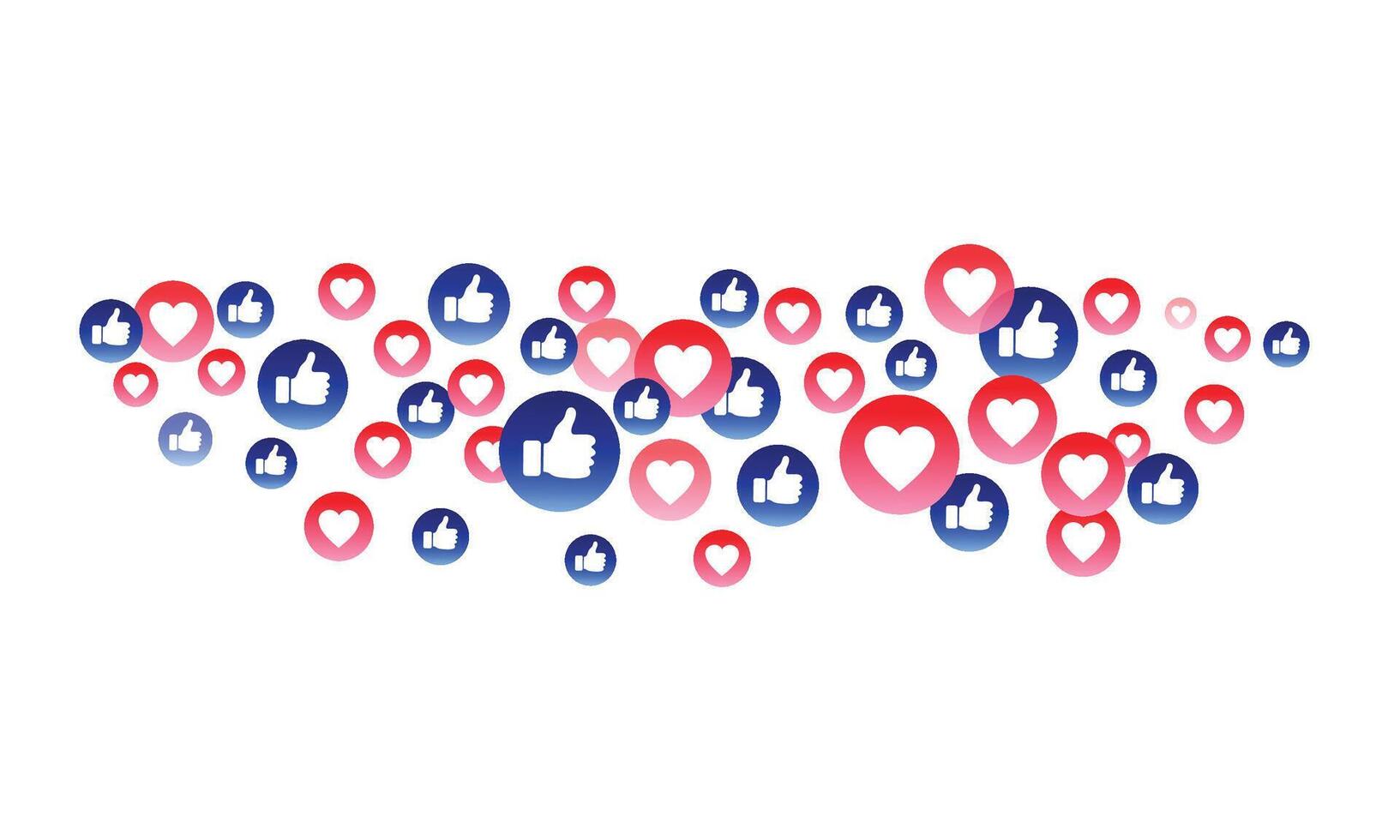 Likes hearts and thumbs flying up for stories and live streams vector
