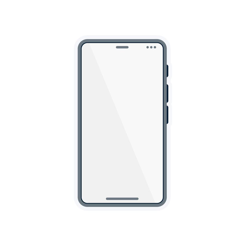 smartphone with blank screen on white background vector