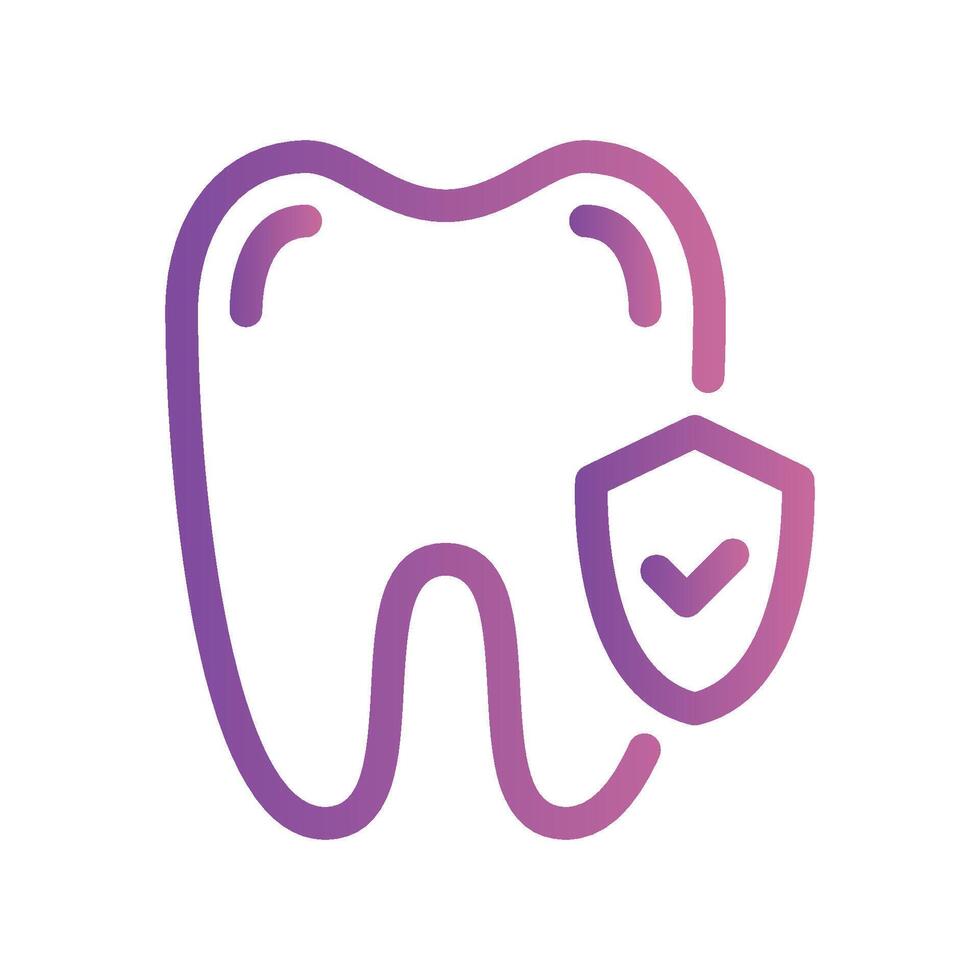 A simple icon for the theme, a healthy whole tooth is protected vector