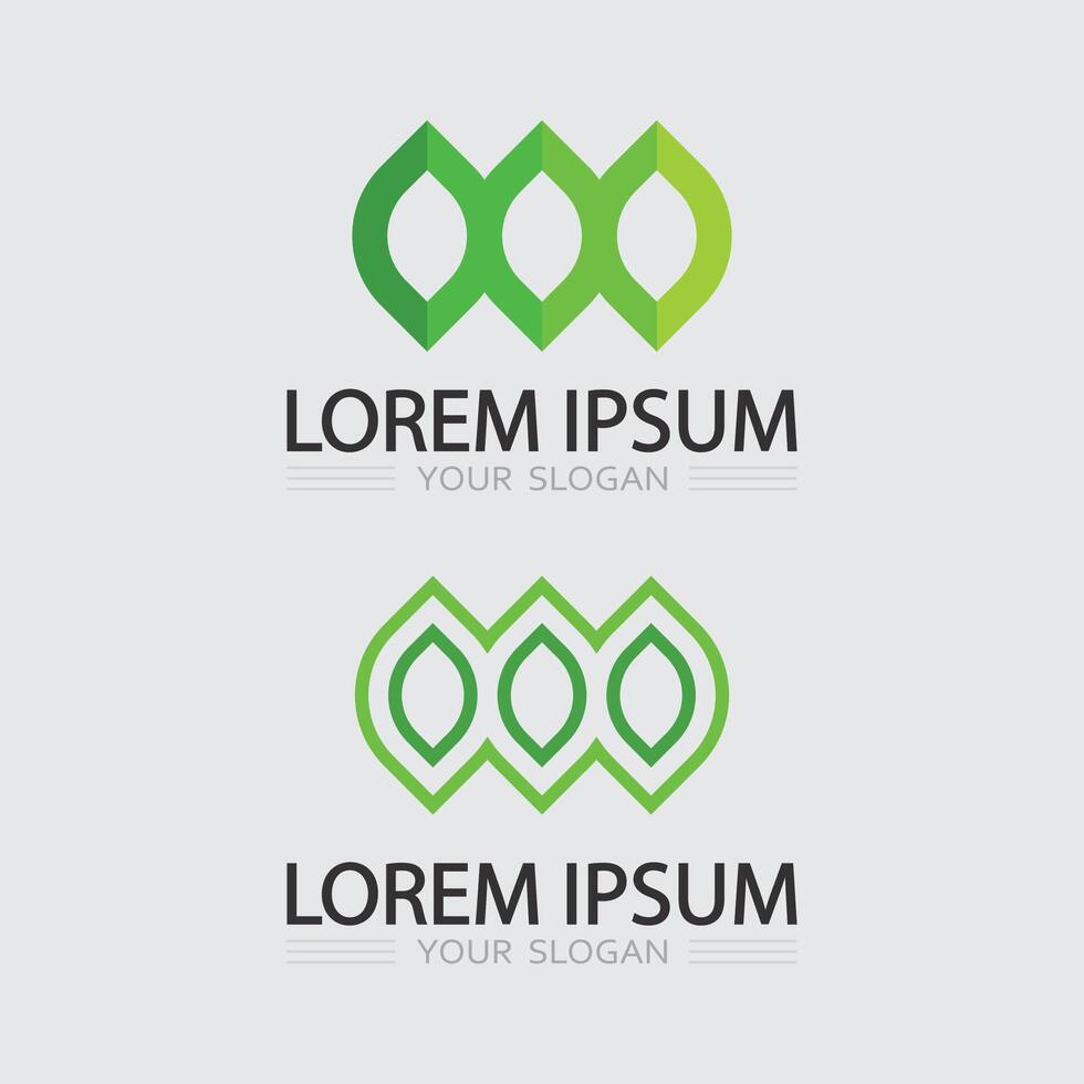 nature icon and green logo design nature leaf vector