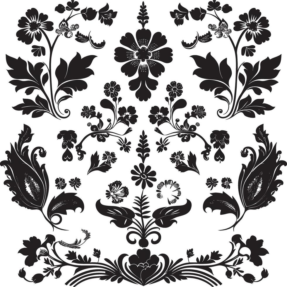 Intricate floral decoration with symmetrical pattern vector