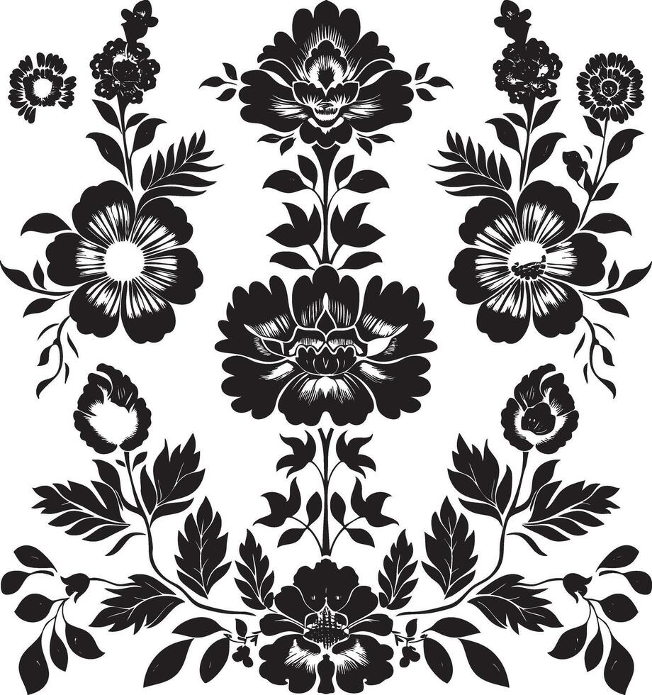 Ornate floral pattern with detailed symmetrical design vector