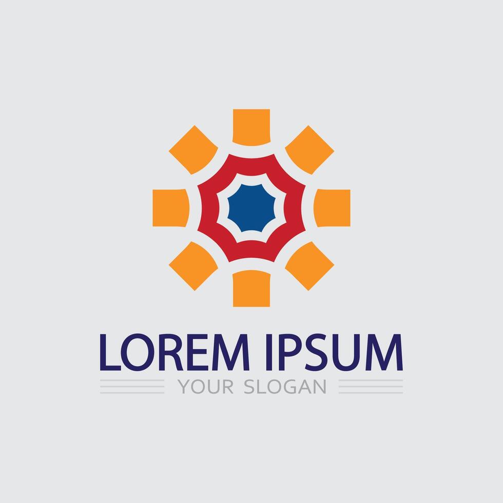 Business icon and logo design graphic rotary shine vector