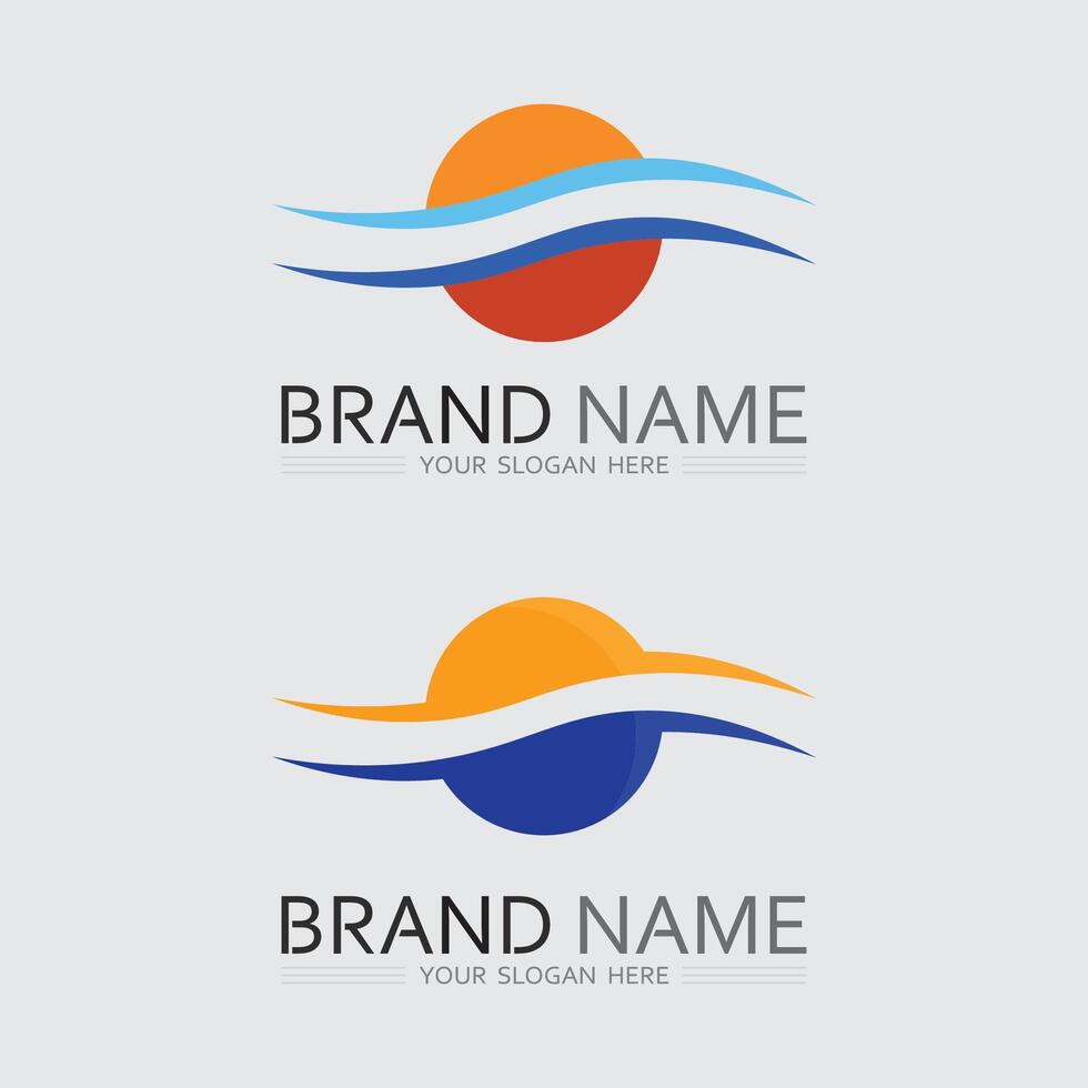 O ring logo business and circle logo design ocean vector