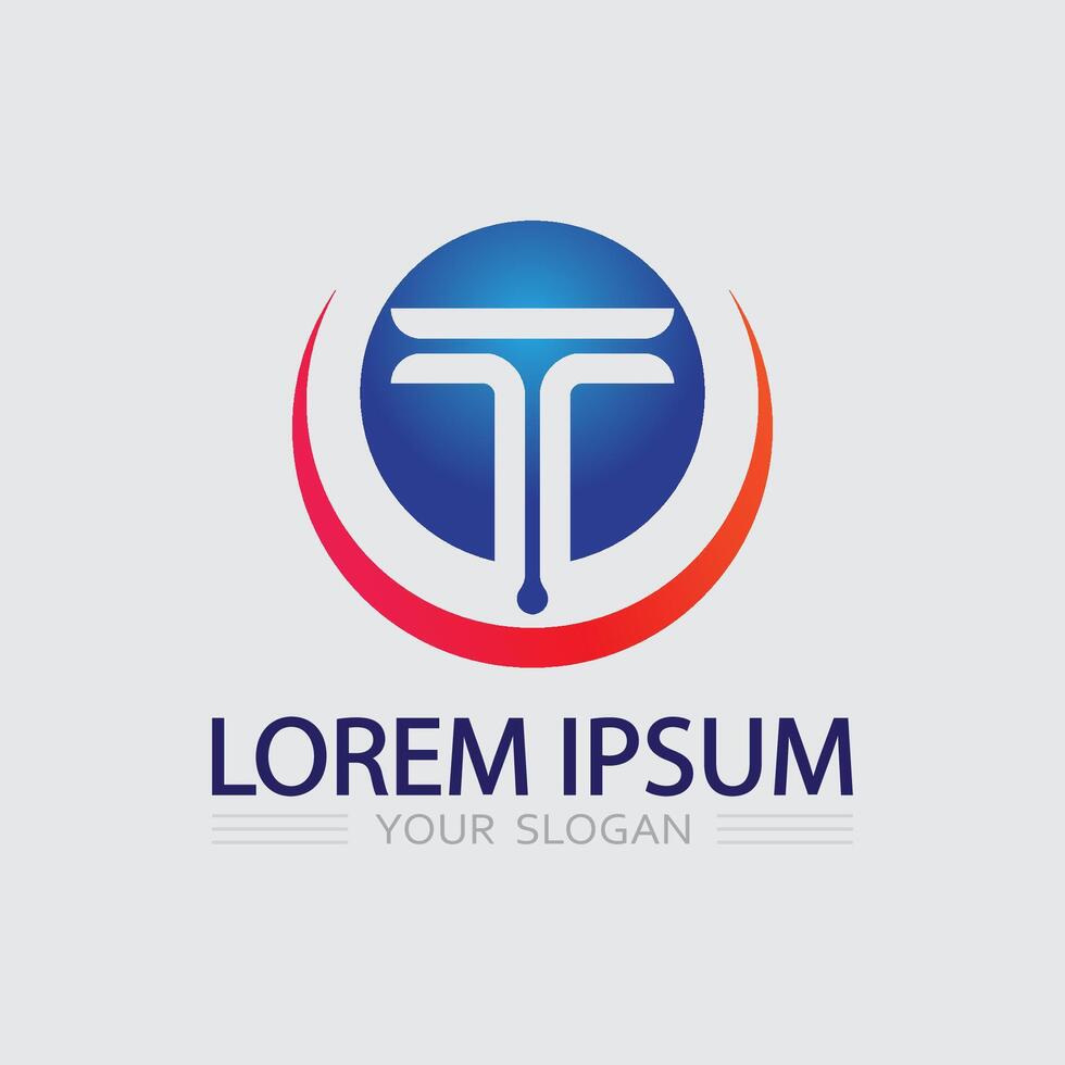 letter T logo image and font T design and graphic vector