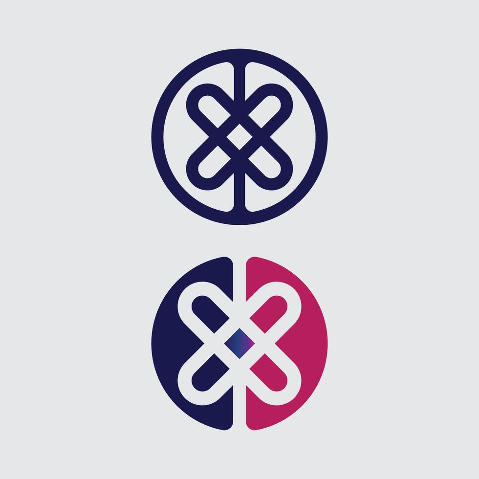O ring logo business and circle logo design x vector
