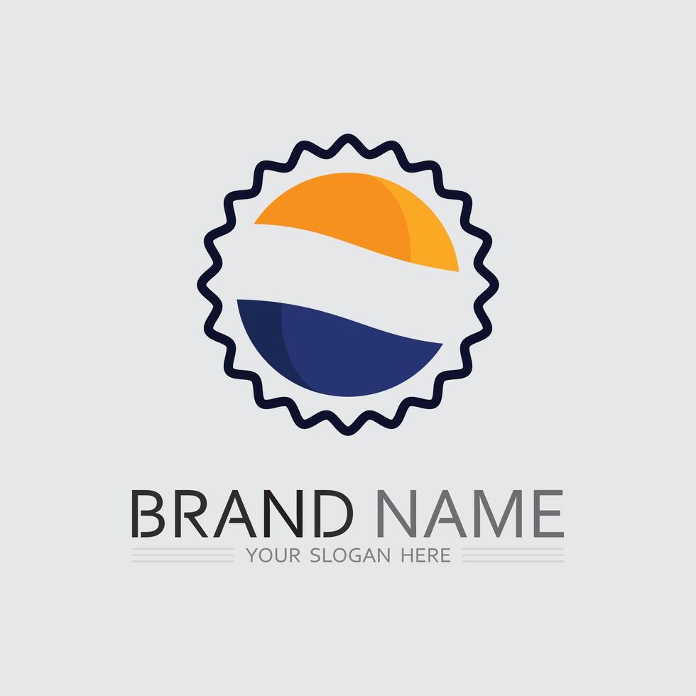 O ring logo business and circle logo design ocean wave vector