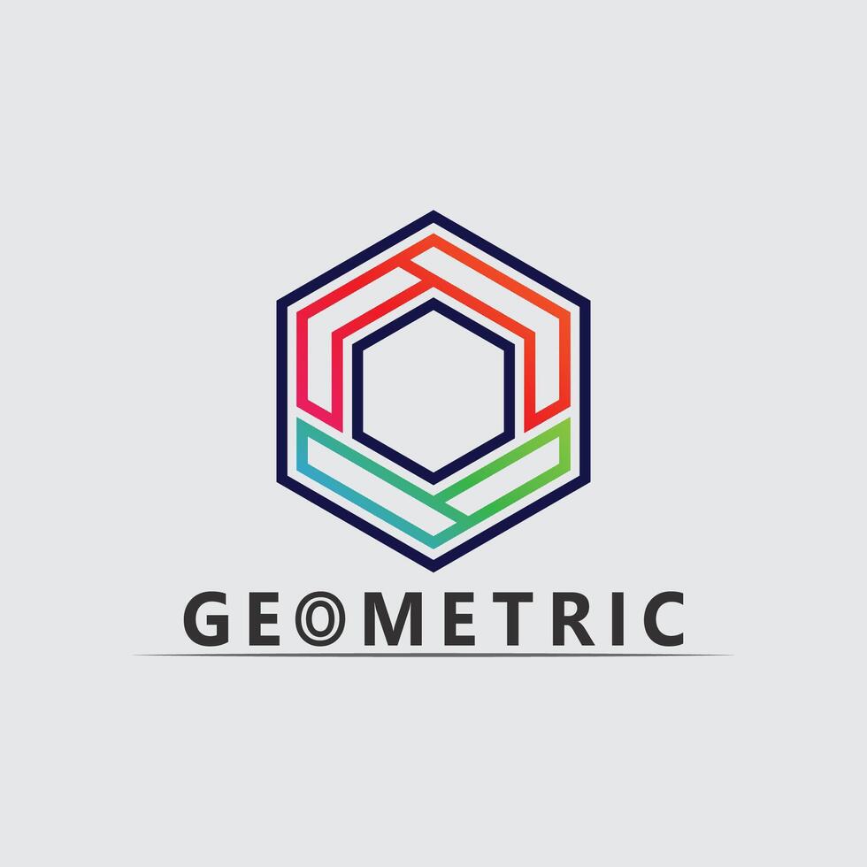 Geometric logo stock icon illustration hexagon vector