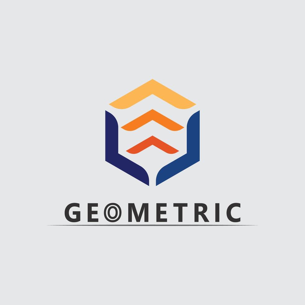 Geometric logo stock icon illustration and business space vector