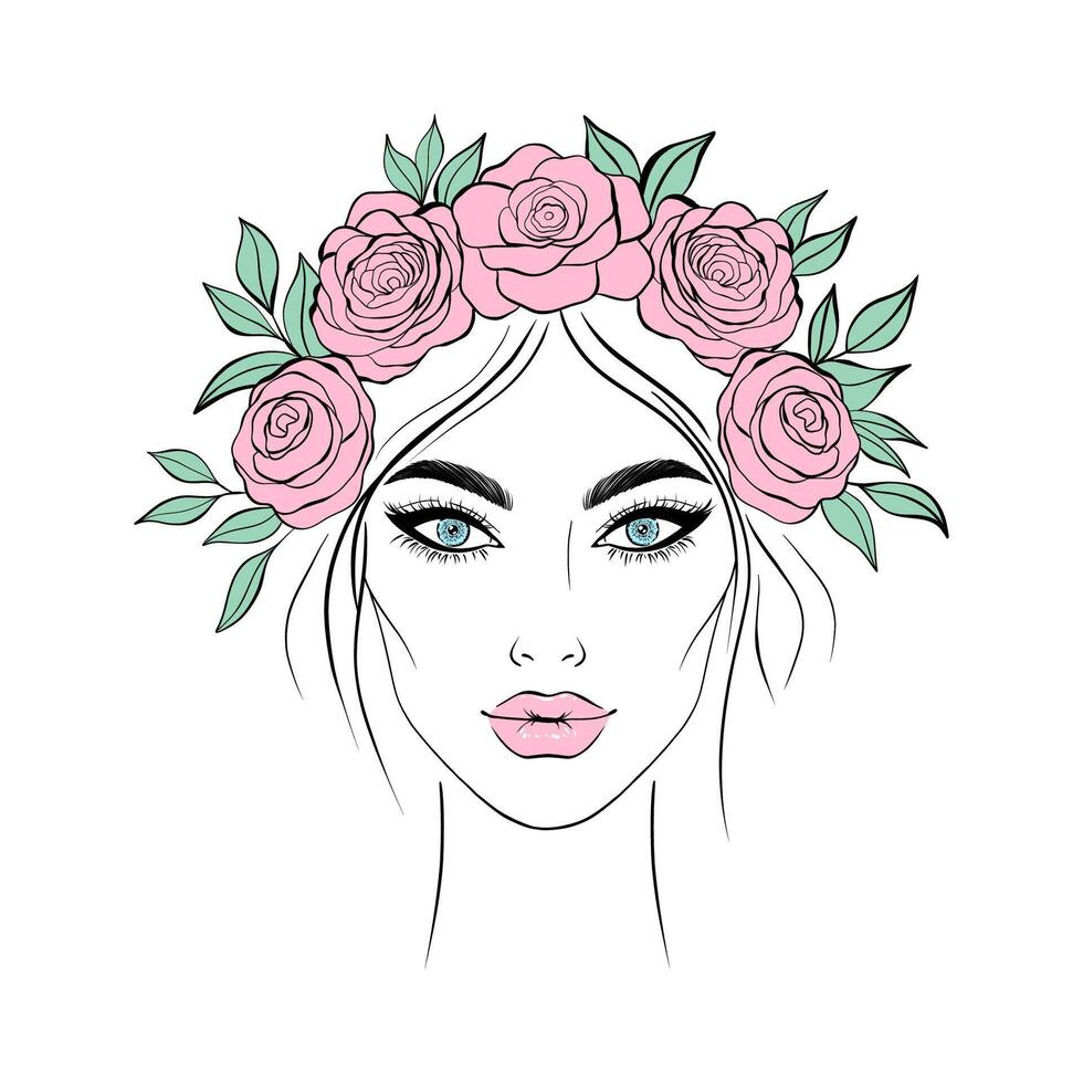 Portrait of a young woman vector