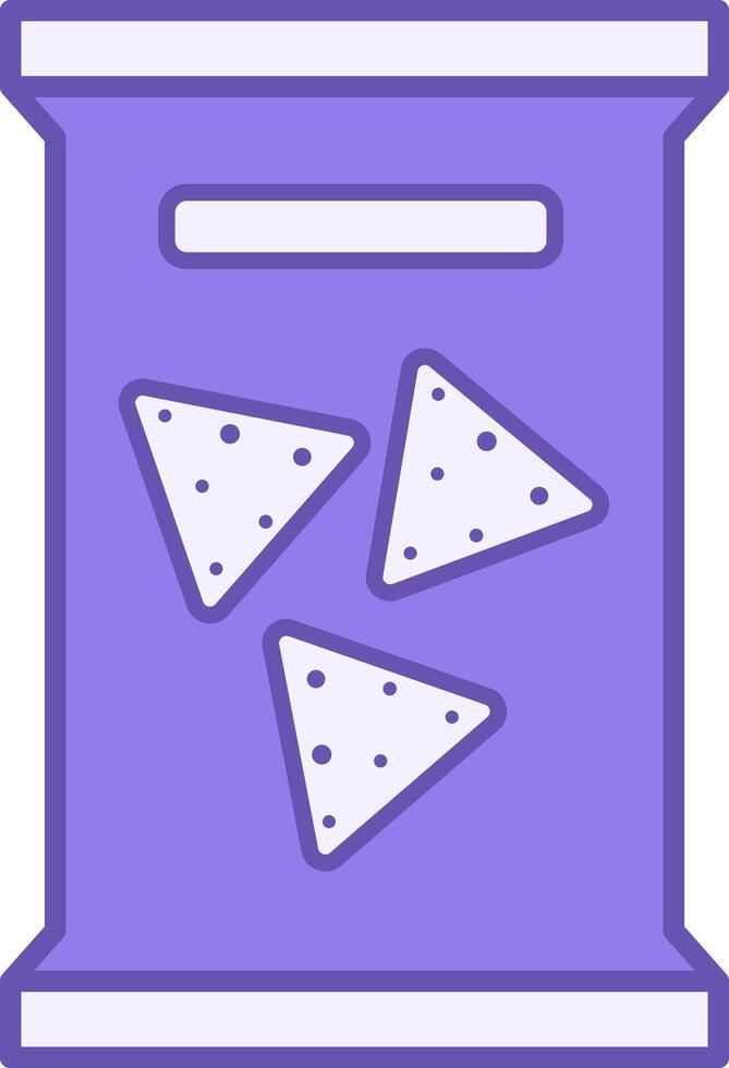 Colored Snacks Icon. Drawing. Biscuit in Bag. Meal Concept vector