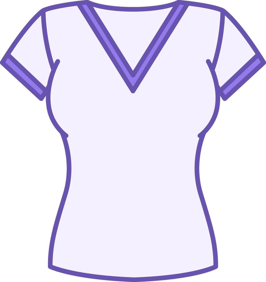 Colored Women Shirt Icon. Design. Wardrobe Element With Short Sleeves. Clothing Concept vector