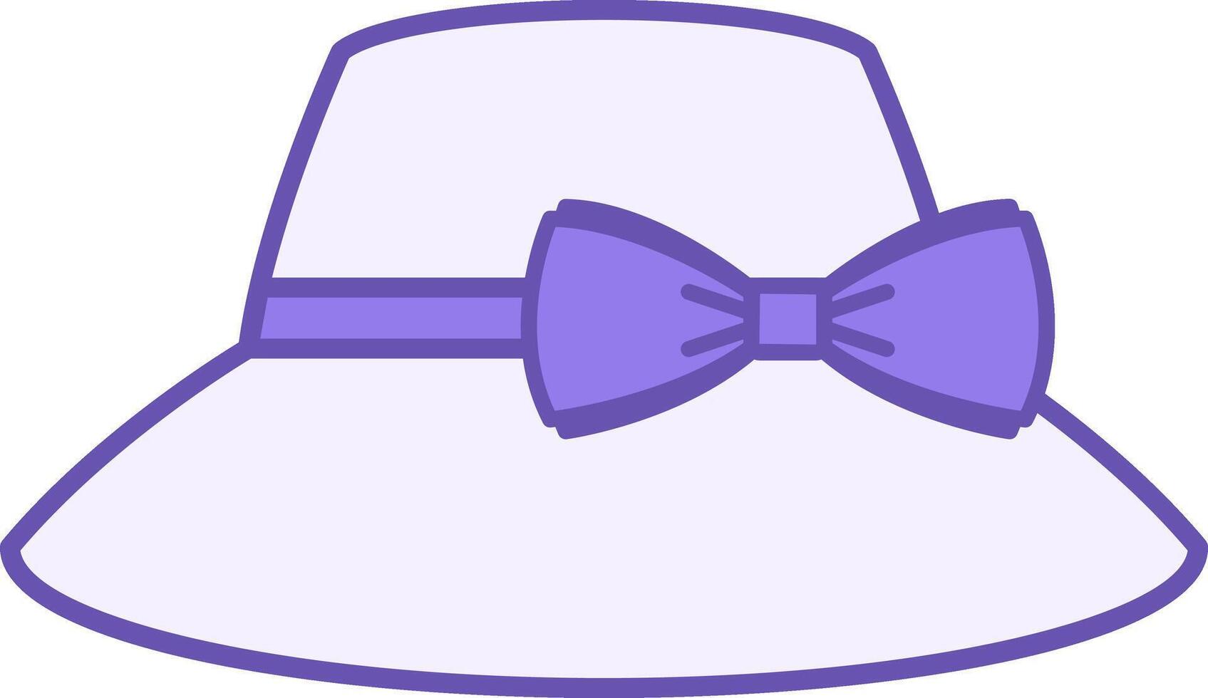 Colored Women Hat Icon. Drawing. Hat with Bow, Headwear. Fashion and Clothing Concept vector