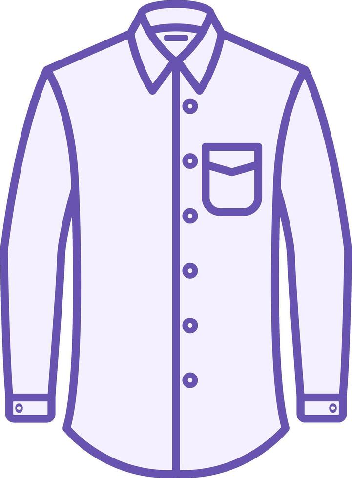 Colored Shirt Icon. Drawing. Clothing Made of Light Fabric with a Collar and Long Sleeves. Buttons and Pocket. Fashion Concept vector