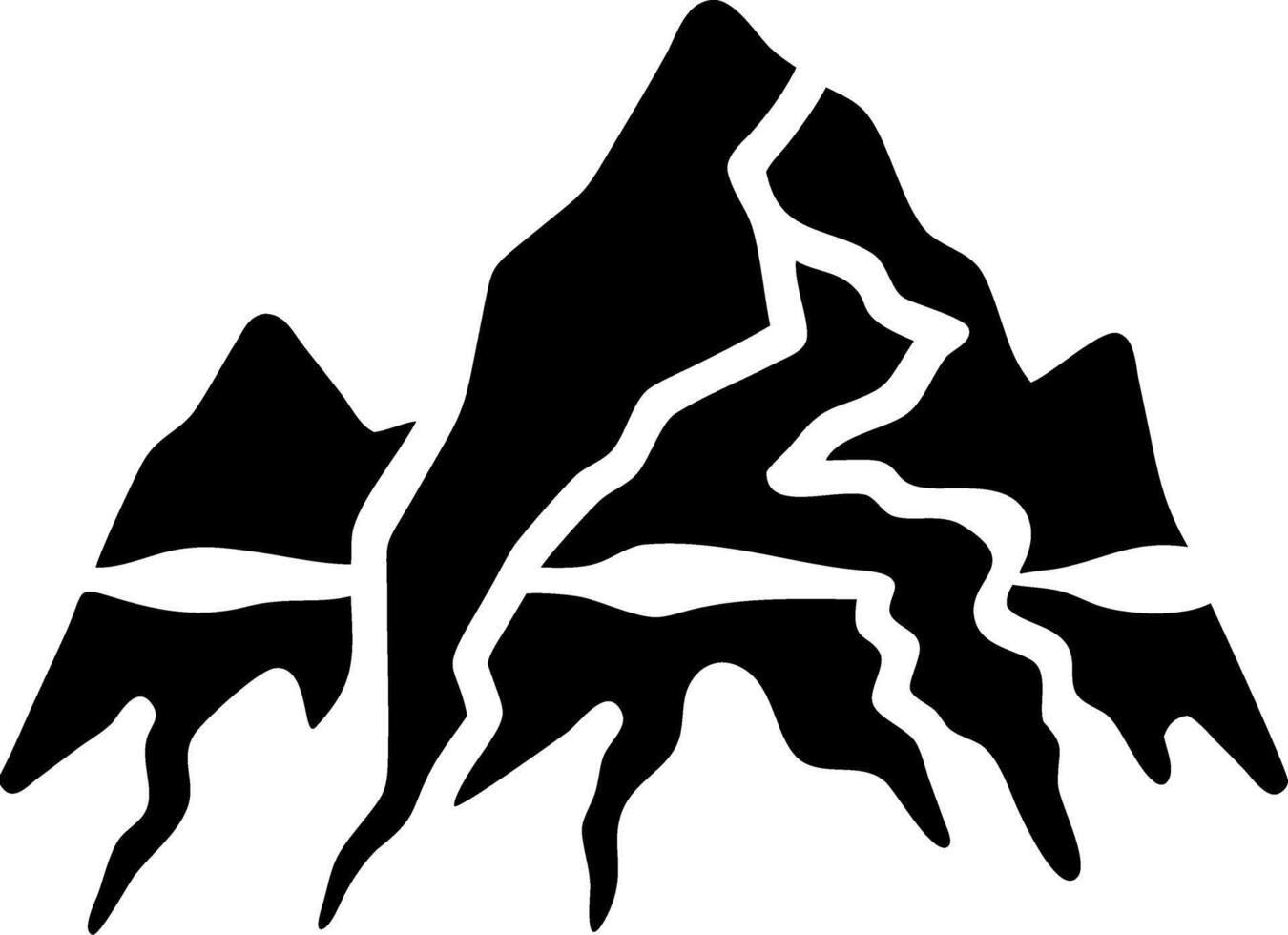 A black and white mountain logo vector