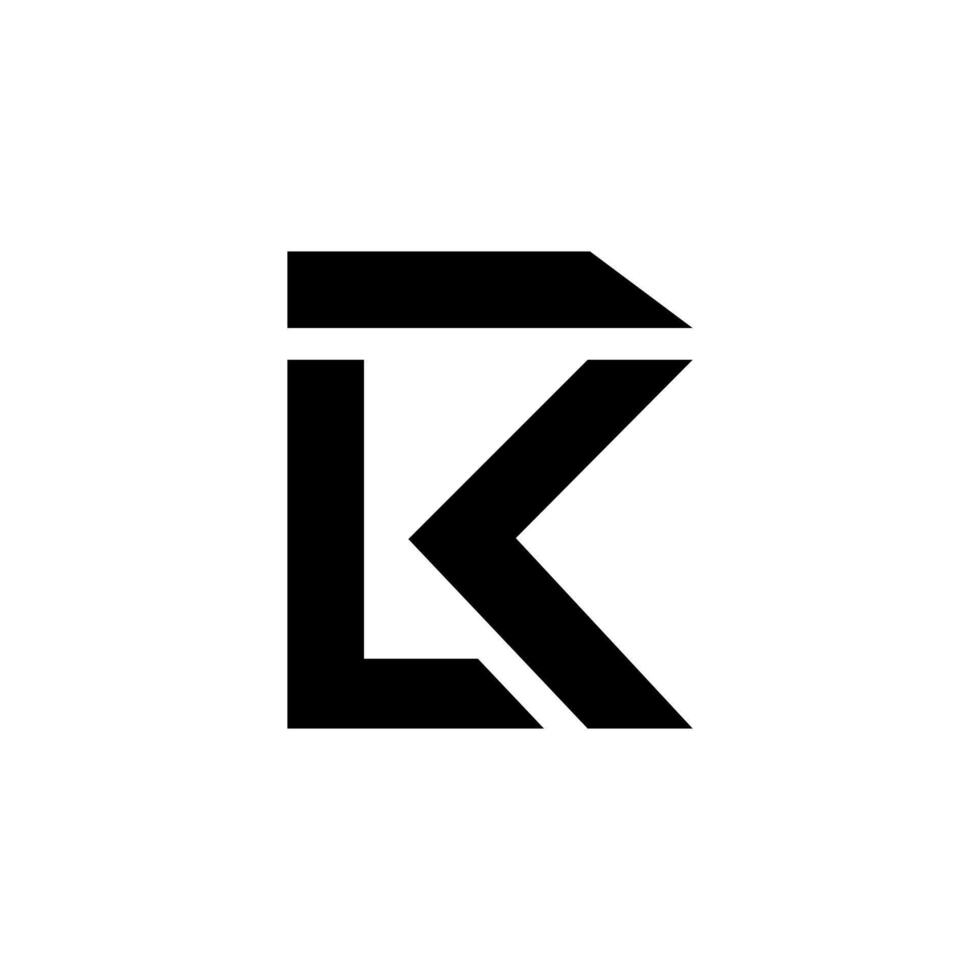 Letter l r k creative design with modern monogram shapes alphabet logo vector
