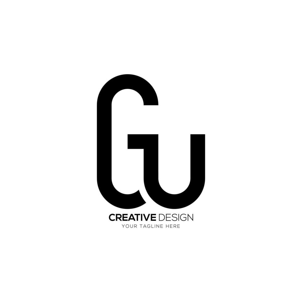 Letter Gw or Wg creative abstract unique shapes alphabet monogram logo vector