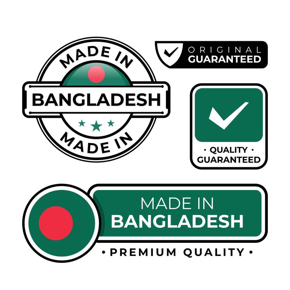 Badge bundle made in Bangladesh label icon emblem isolated on white background vector