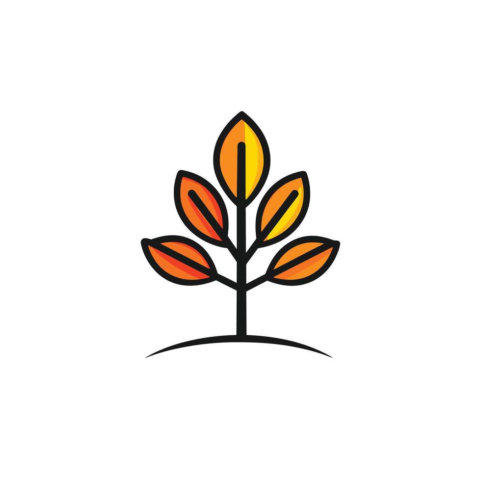 A tree logo with orange leaves vector