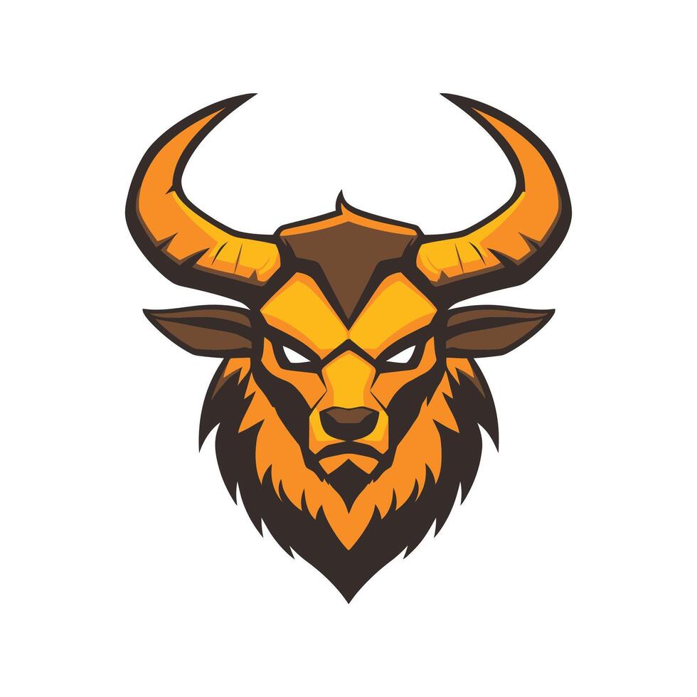 An angry bull head with horns on it vector