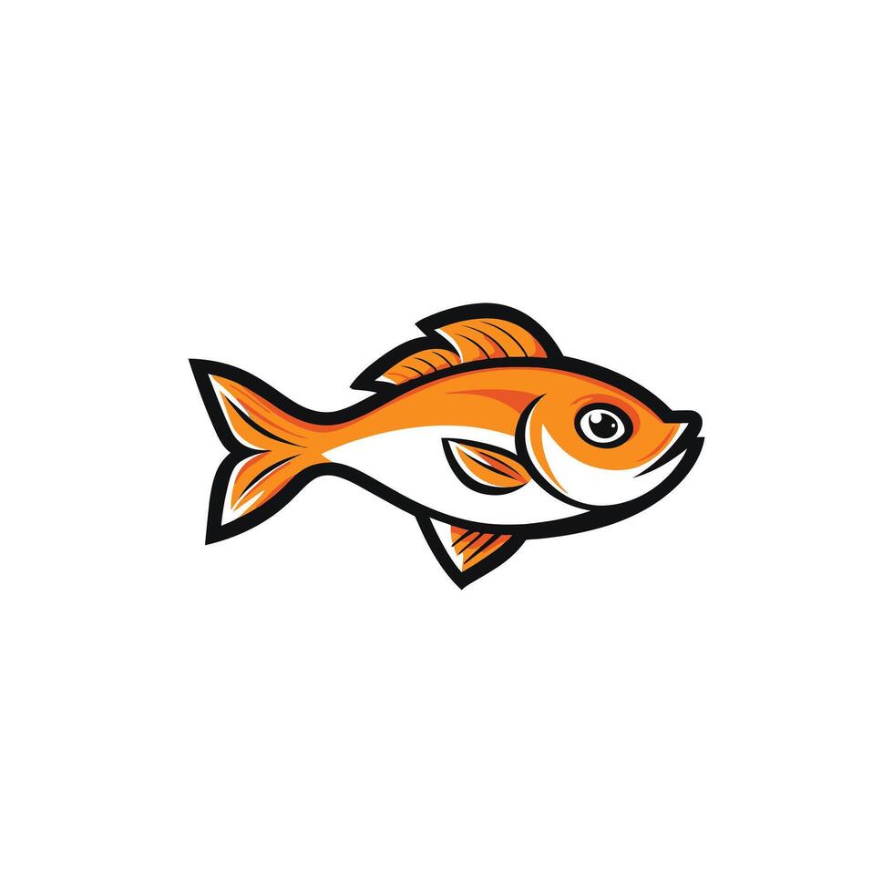 A fish with orange and white stripes on its body vector