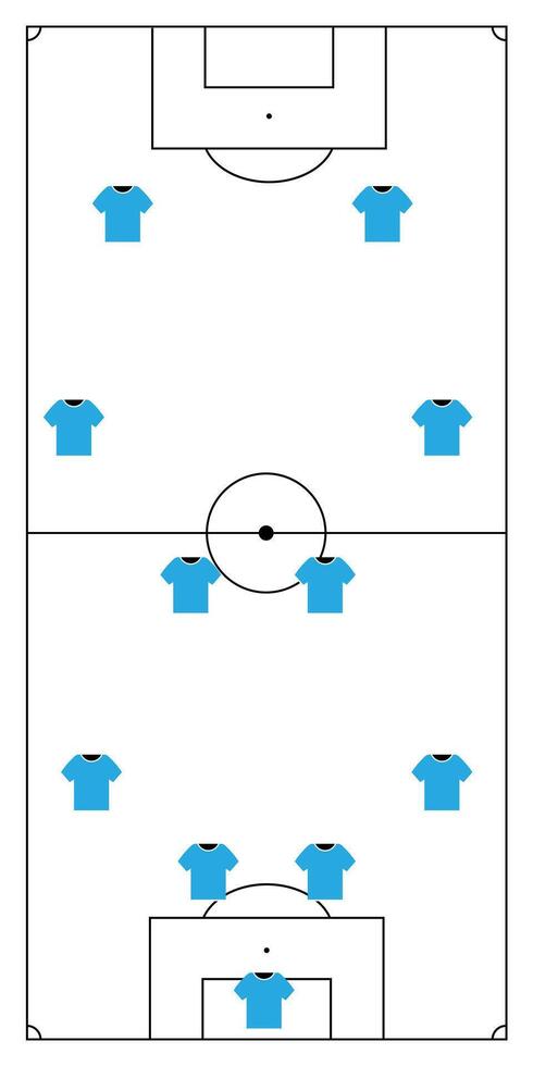 Vertical tactical soccer field design vector