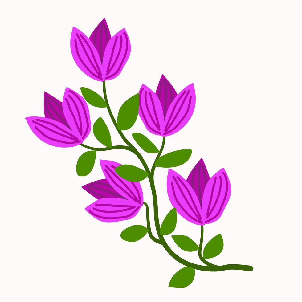 Cute violet purple flower vector