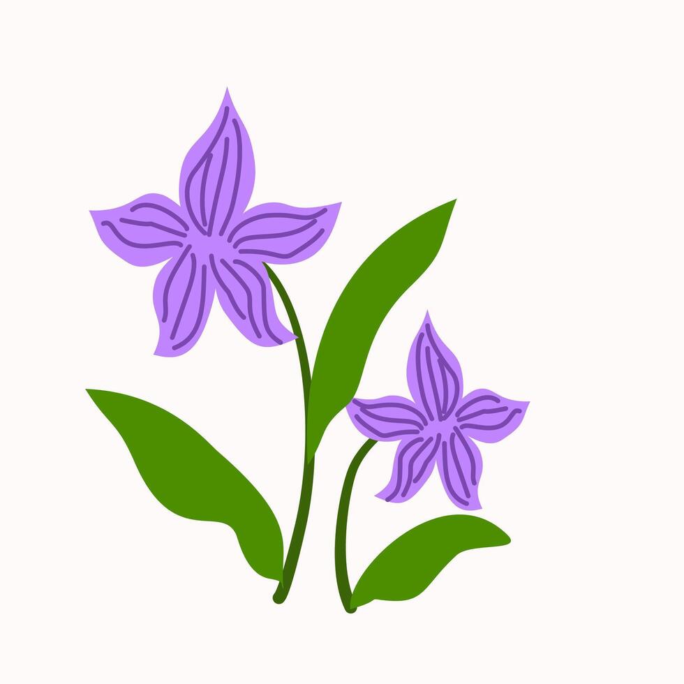 Cute violet flower vector